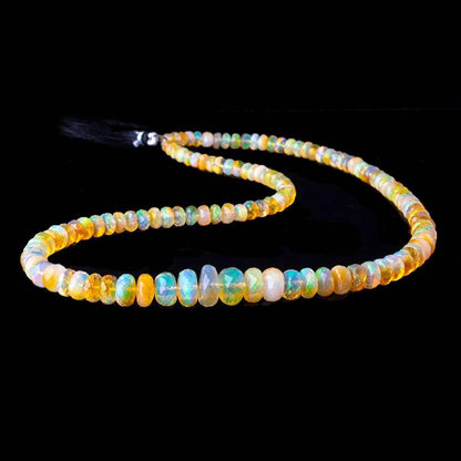 3-9mm Golden Ethiopian Opal Faceted Rondelles 16 inch 122 beads AAA