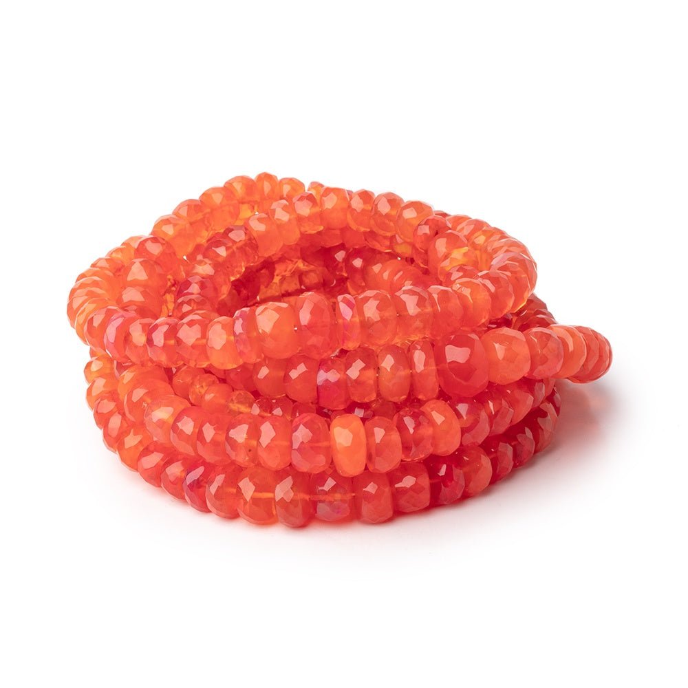 3-9mm Tangerine Ethiopian Opal Faceted Rondelle Beads 16 inch 133 pieces AA