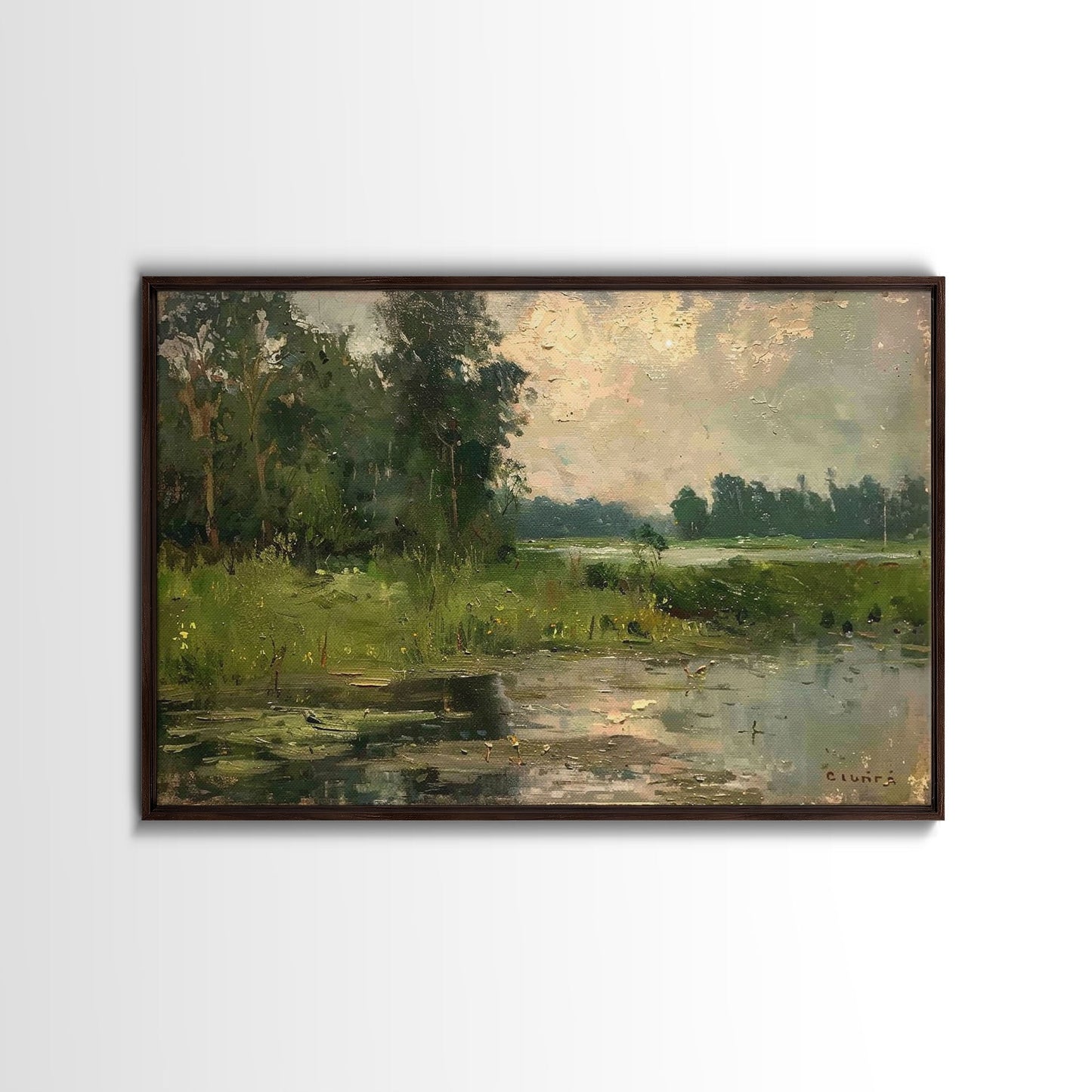 NuevArt Vintage Landscape Art Print | Vintage Painting | Wall Art | Large Print | Landscape Painting | Fall Art Print | Framed Canvas