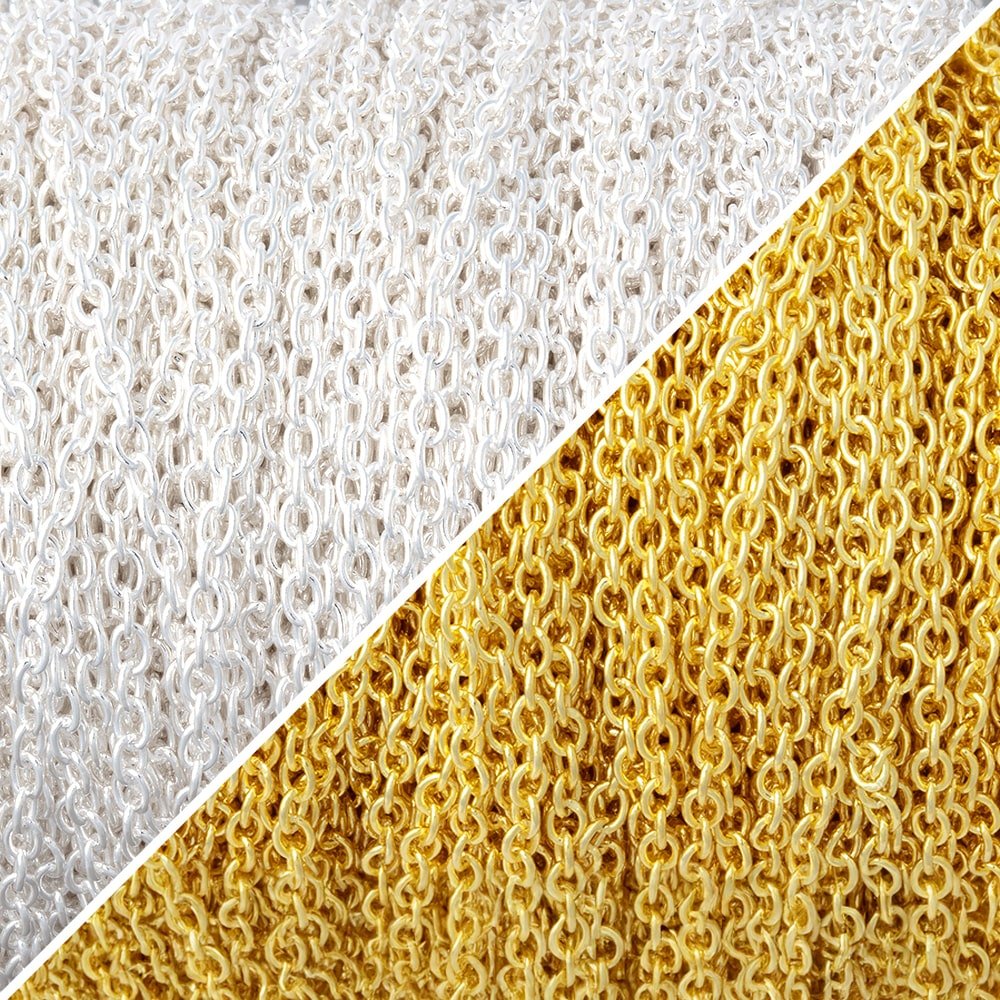 3 Feet - 1.7mm Oval Link Chain