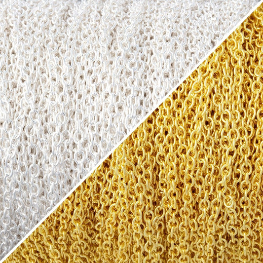 3 Feet - 1.7mm Oval Link Chain