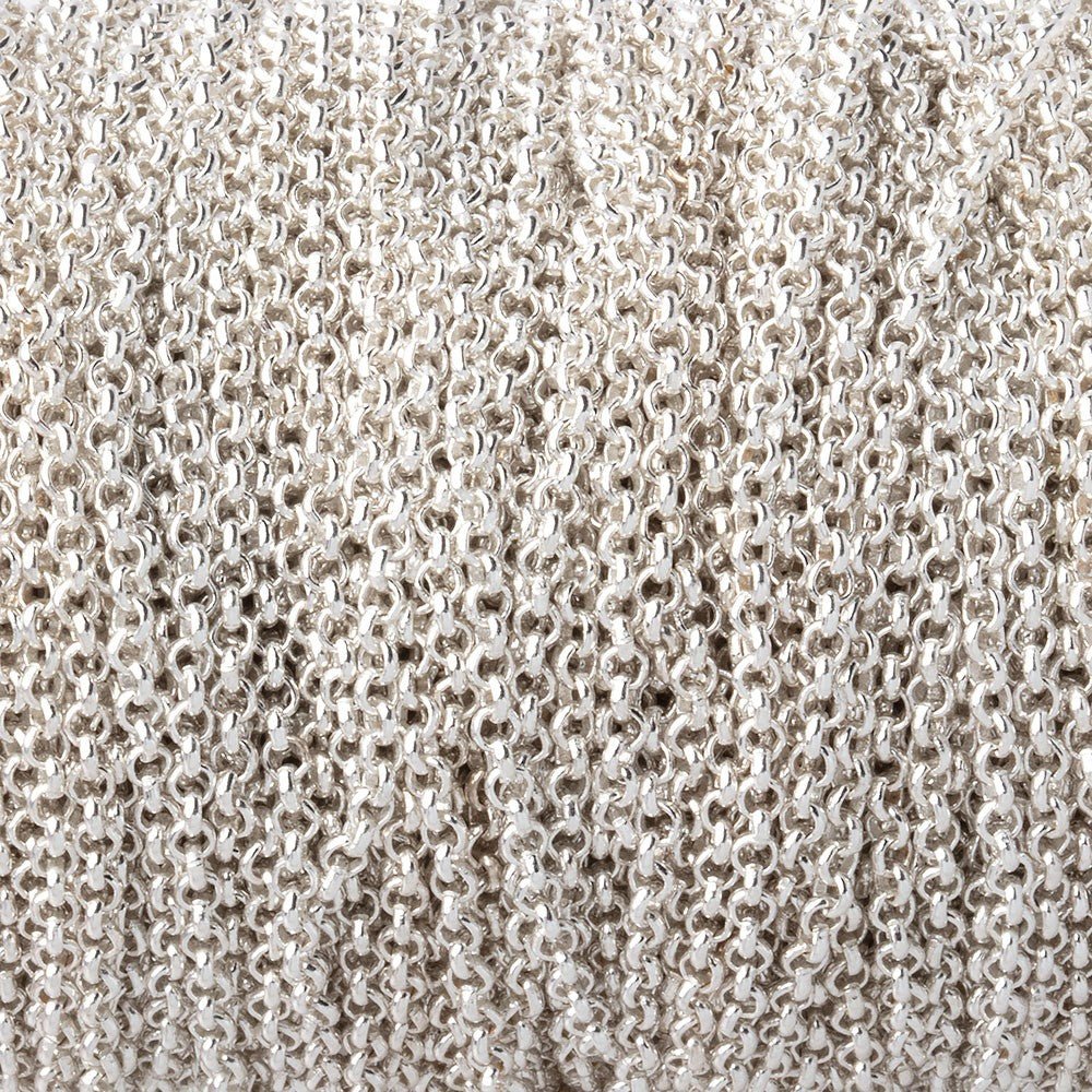 3 Feet - 1.8mm Silver plated Rolo Link Chain