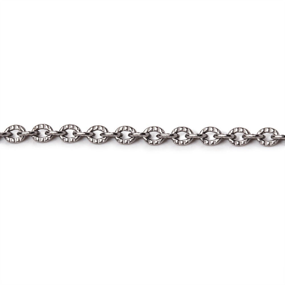 3 Feet - 2.5mm Small Corrugated Oval Link Chain