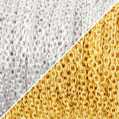 3 Feet - 2mm Divot Oval Link Chain