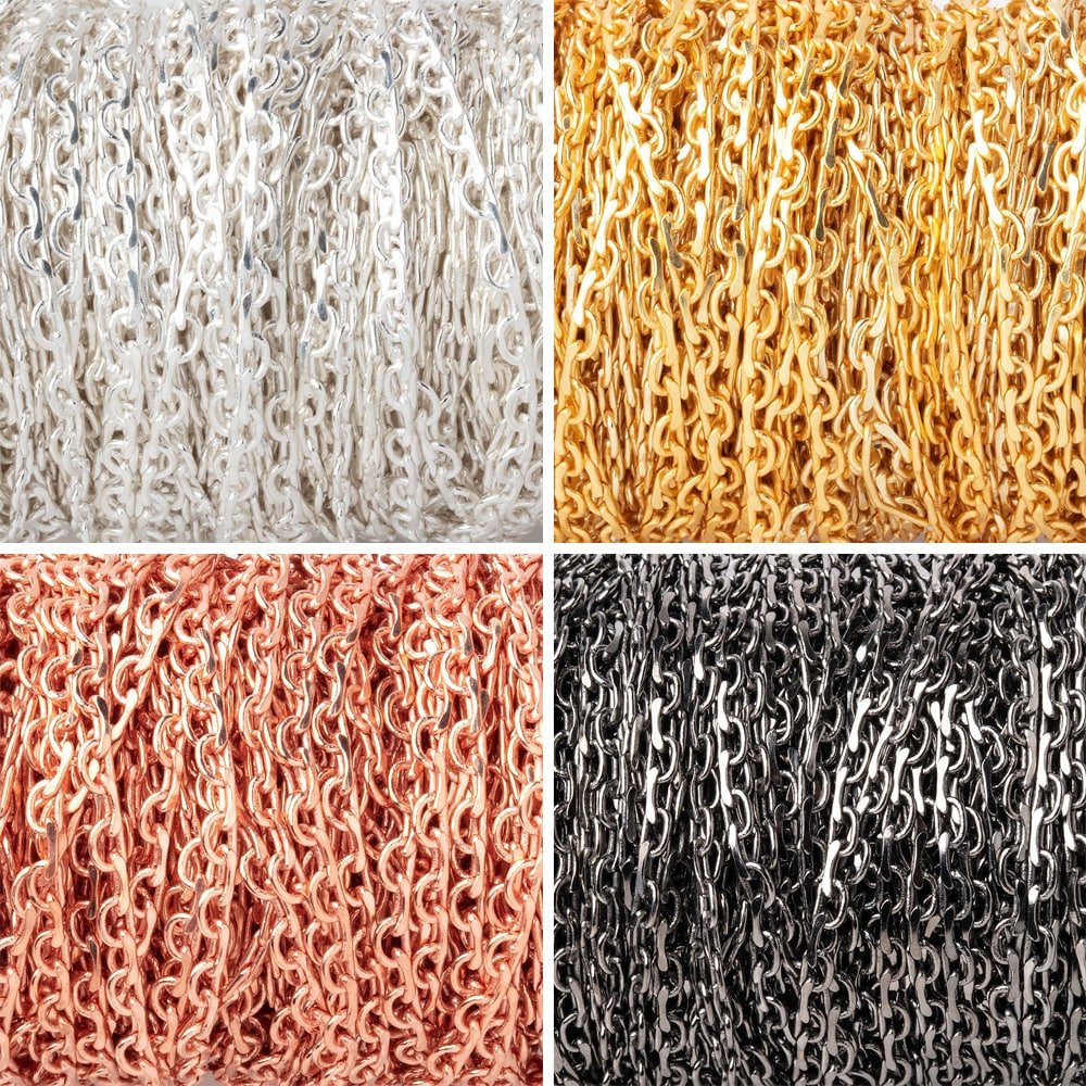 3 Feet - 2mm Open & Closed Oval Link Chain