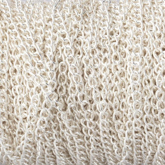 3 Feet - 2mm Silver plated Curb Link Chain