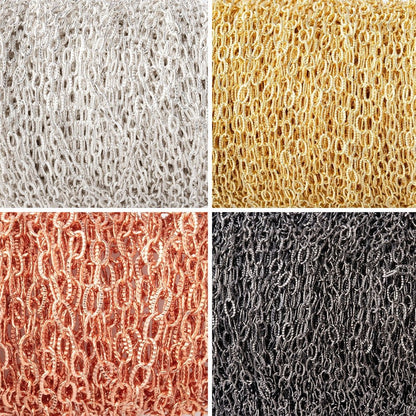 3 Feet - 2x4mm Elongated Corrugated Oval Link Chain