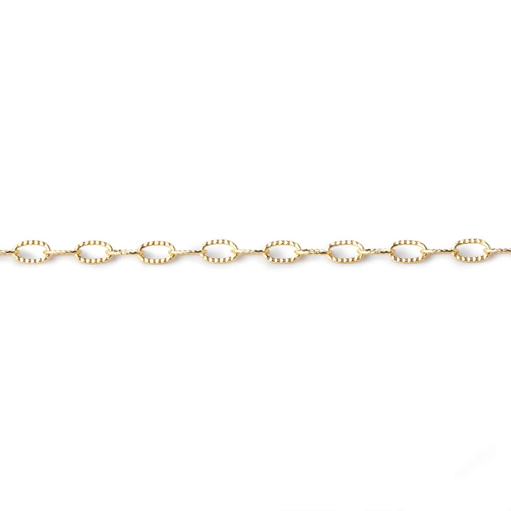 3 Feet - 2x4mm Elongated Corrugated Oval Link Chain