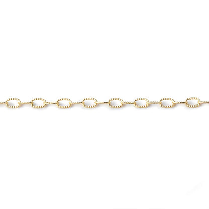 3 Feet - 2x4mm Elongated Corrugated Oval Link Chain