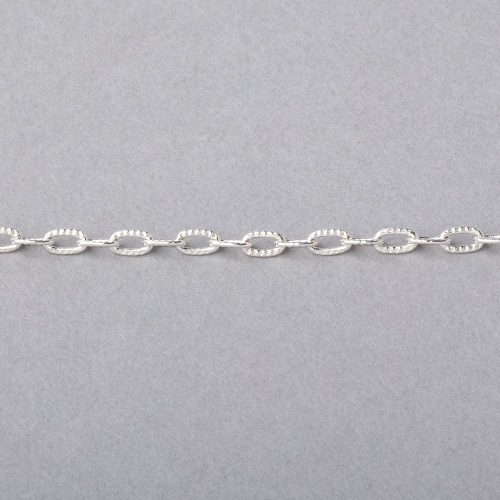 3 Feet - 2x4mm Elongated Corrugated Oval Link Chain