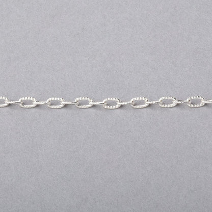 3 Feet - 2x4mm Elongated Corrugated Oval Link Chain
