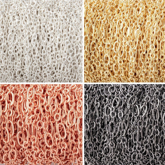 3 Feet - 3.5mm Multiple Corrugated Oval Link Chain