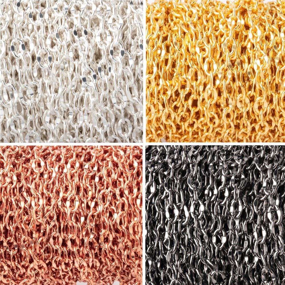 3 Feet - 3mm Divot Oval Link Chain