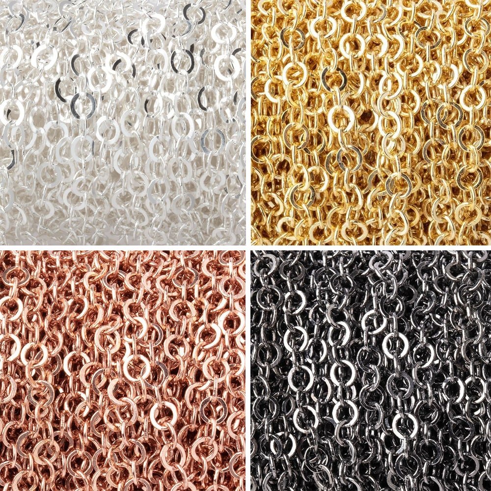 3 Feet - 3mm Flat Round Link Chain