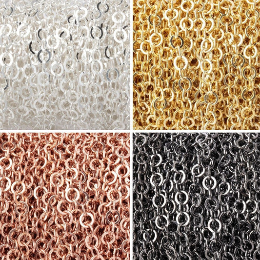 3 Feet - 3mm Flat Round Link Chain