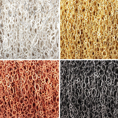 3 Feet - 3mm Oval & Bowtie Link Chain