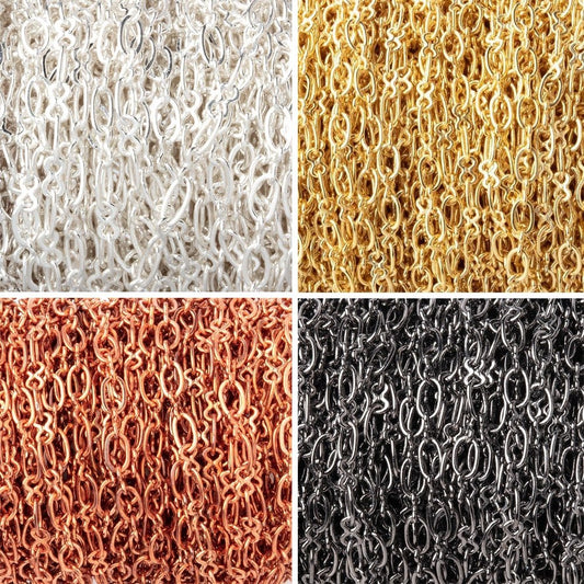 3 Feet - 3mm Oval & Bowtie Link Chain