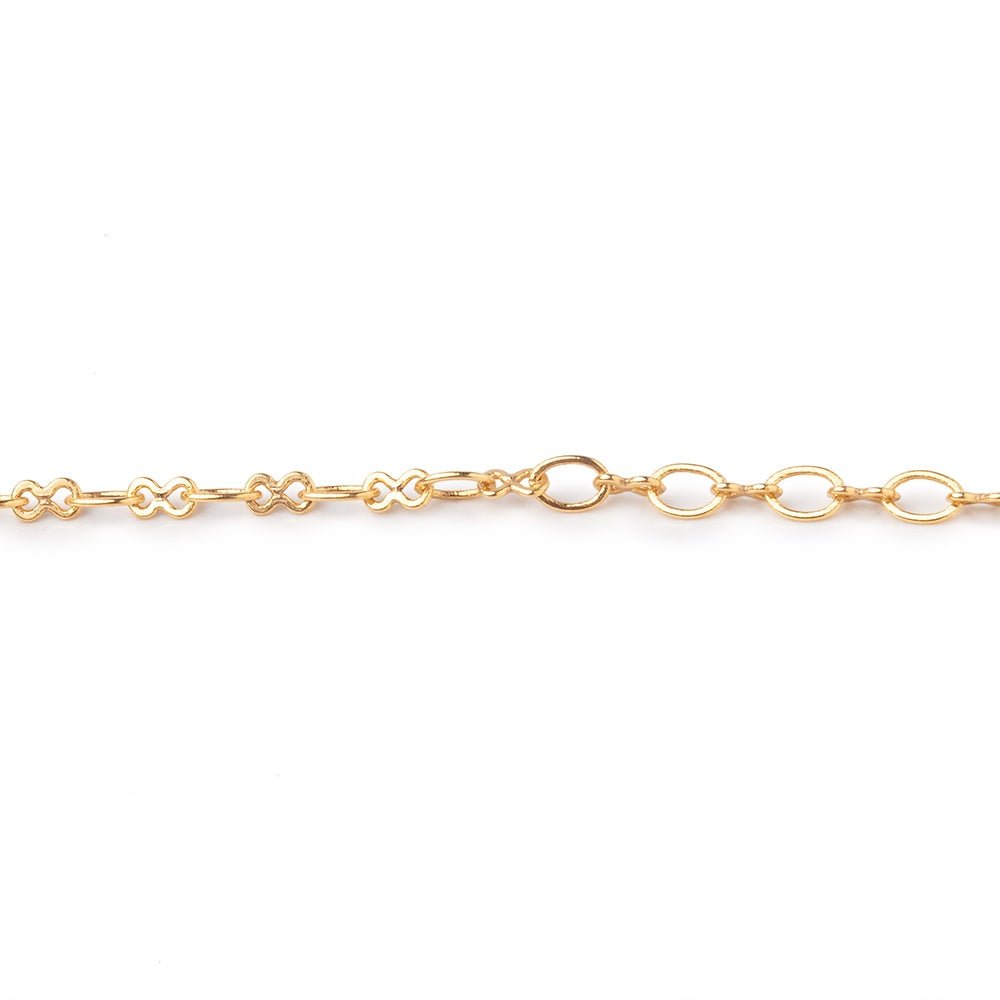 3 Feet - 3mm Rounded Oval & Bowtie Link Chain