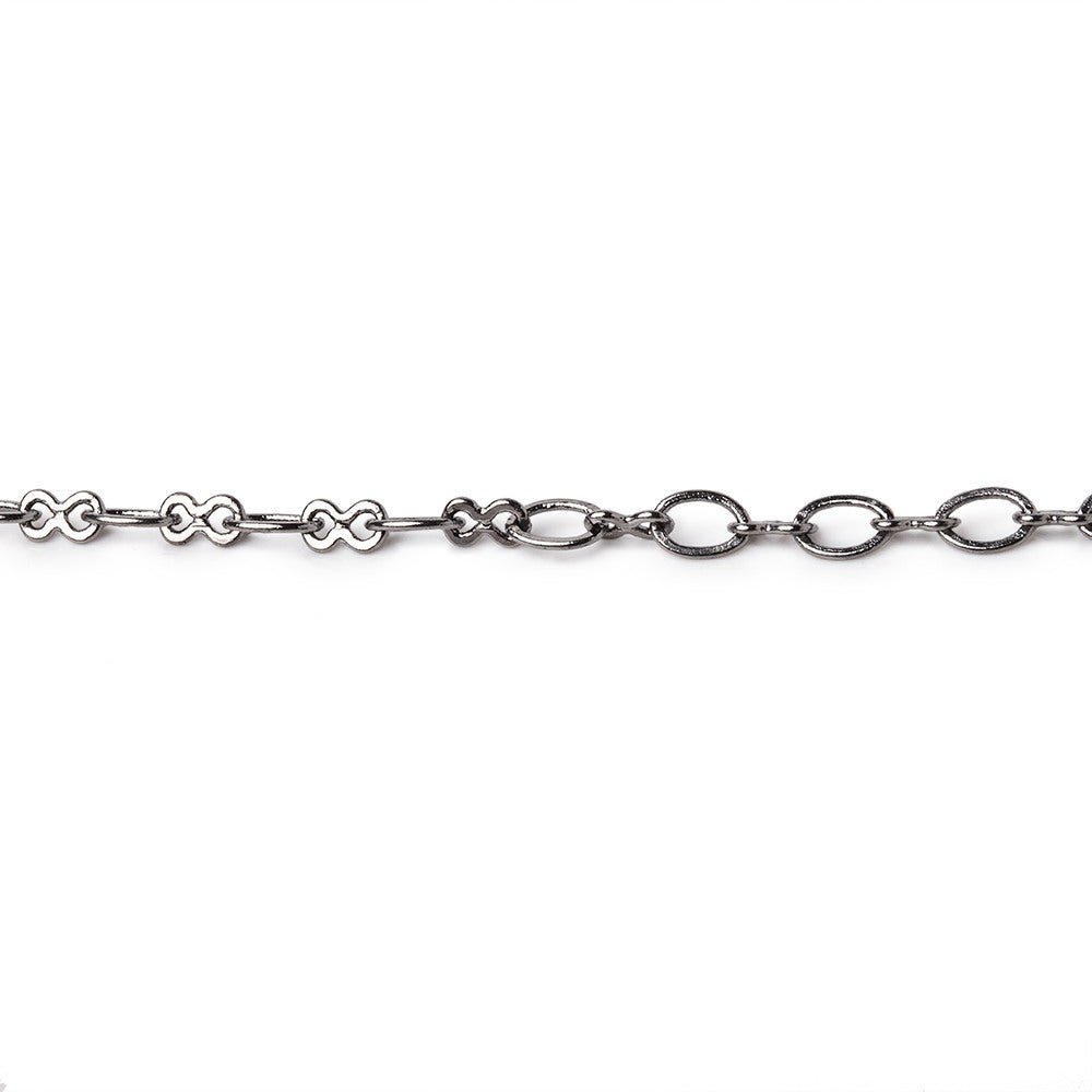 3 Feet - 3mm Rounded Oval & Bowtie Link Chain