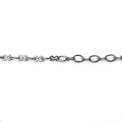 3 Feet - 3mm Rounded Oval & Bowtie Link Chain
