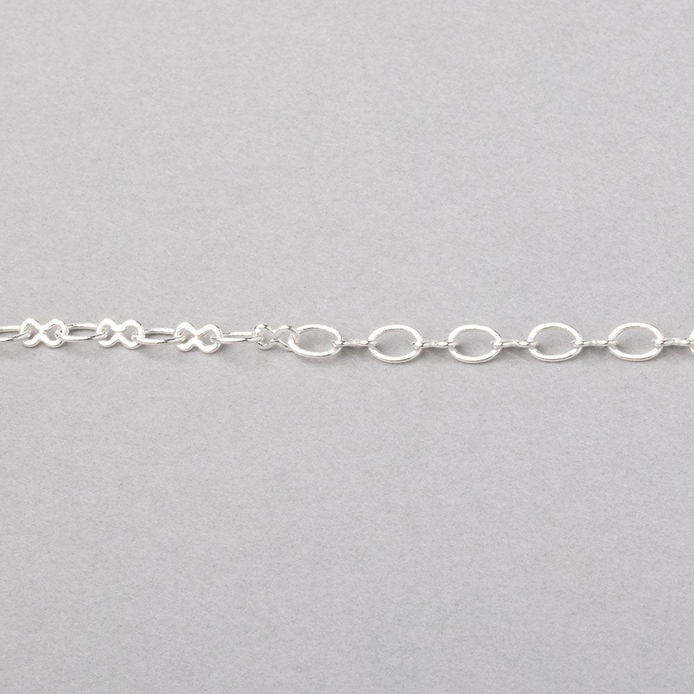 3 Feet - 3mm Rounded Oval & Bowtie Link Chain