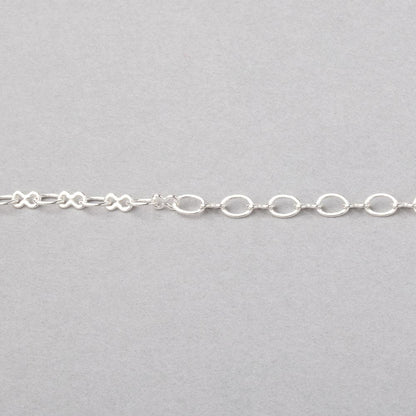 3 Feet - 3mm Rounded Oval & Bowtie Link Chain