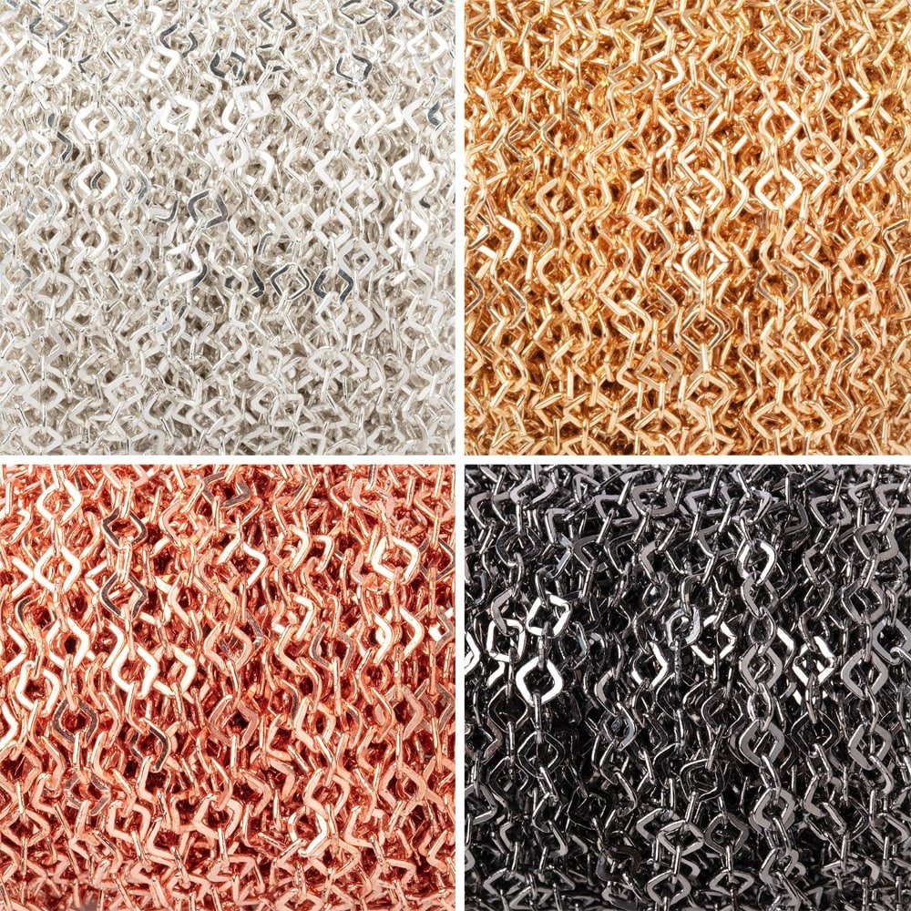 3 Feet - 4mm Flat Square Oval Link Chain