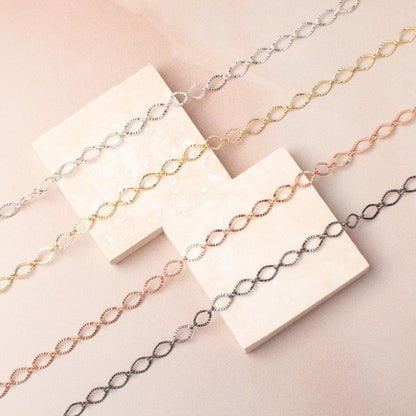 3 Feet - 5mm Corrugated Oval Link Chain