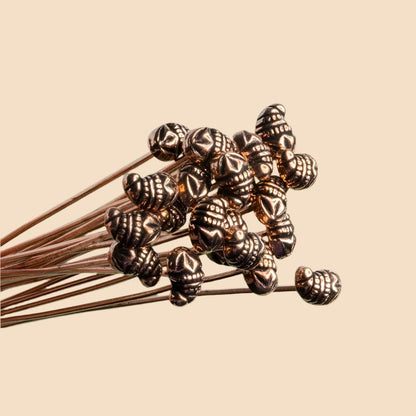 3 inch Copper Flower Headpin 22 gauge 22 pieces per bag