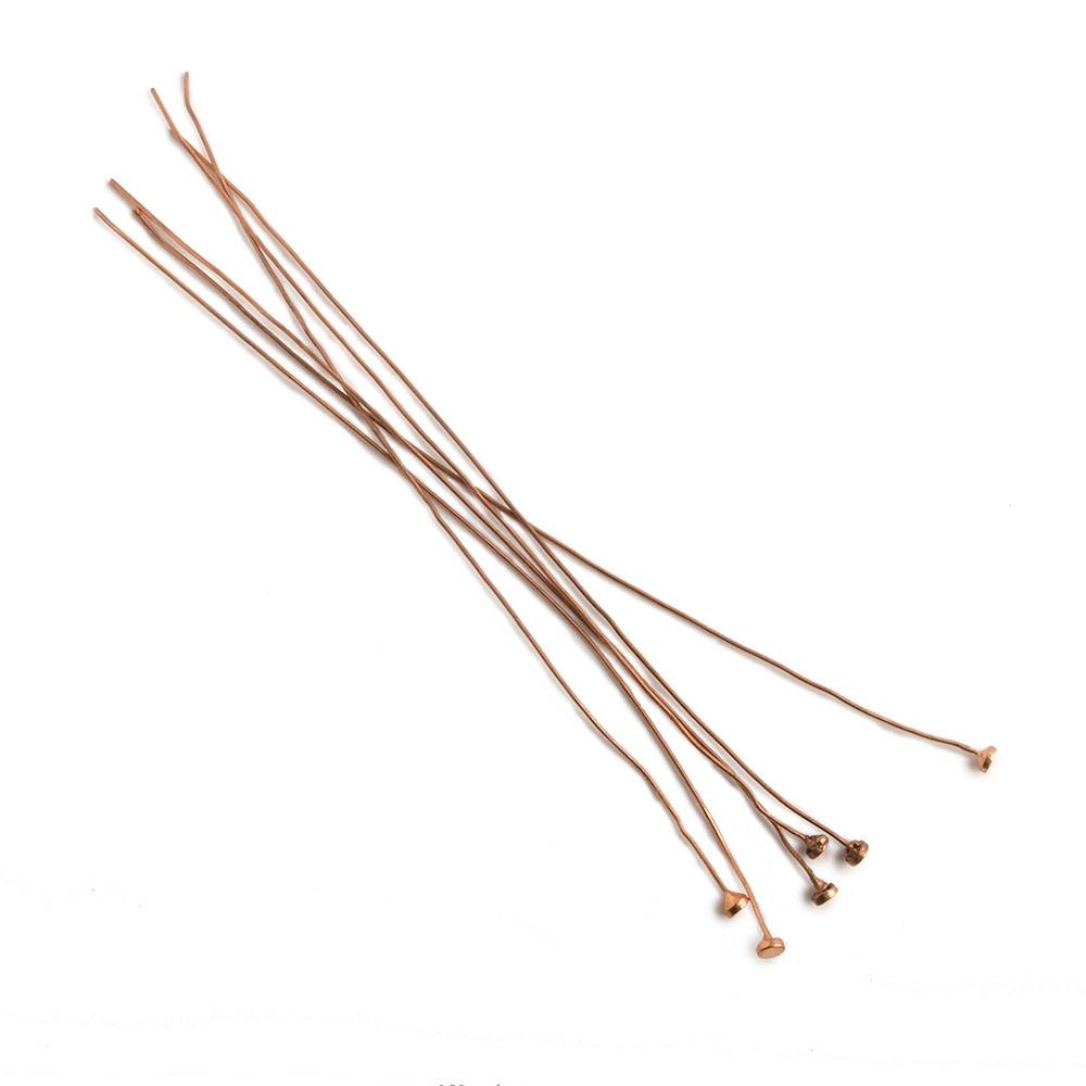 3 inch Length Copper Headpin with flat circular head, 28 Gauge 22 pcs per bag