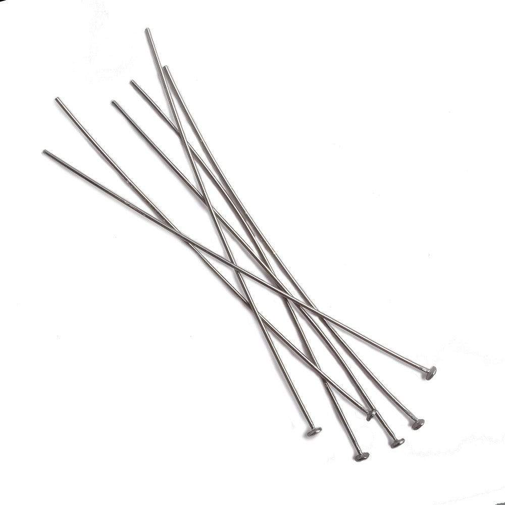 3" length Disc Headpin Black Gold plated .925 Silver, 22 Gauge Wire, 10 pieces per Bag