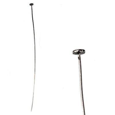 3" length Disc Headpin Black Gold plated .925 Silver, 24 Gauge Wire, 10 pieces per Bag