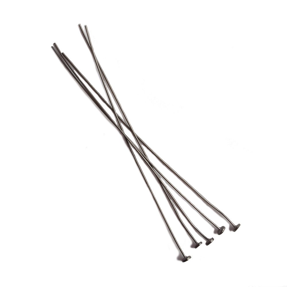 3" length Disc Headpin Black Gold plated .925 Silver, 24 Gauge Wire, 10 pieces per Bag