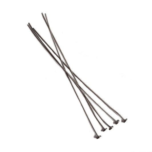 3" length Disc Headpin Black Gold plated .925 Silver, 24 Gauge Wire, 10 pieces per Bag