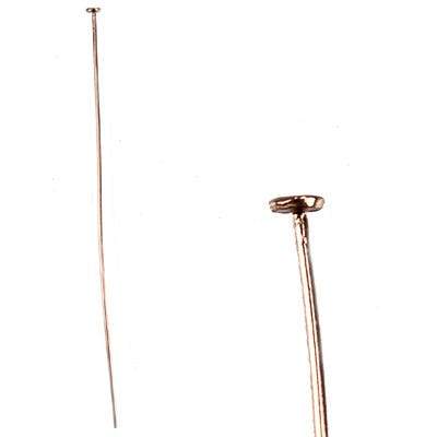 3" length Rose Gold Disc Headpin 22 Gauge Wire 10 pieces per Bag