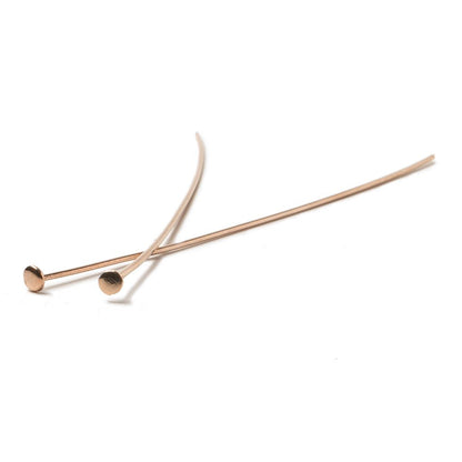 3" length Rose Gold Disc Headpin 22 Gauge Wire 10 pieces per Bag