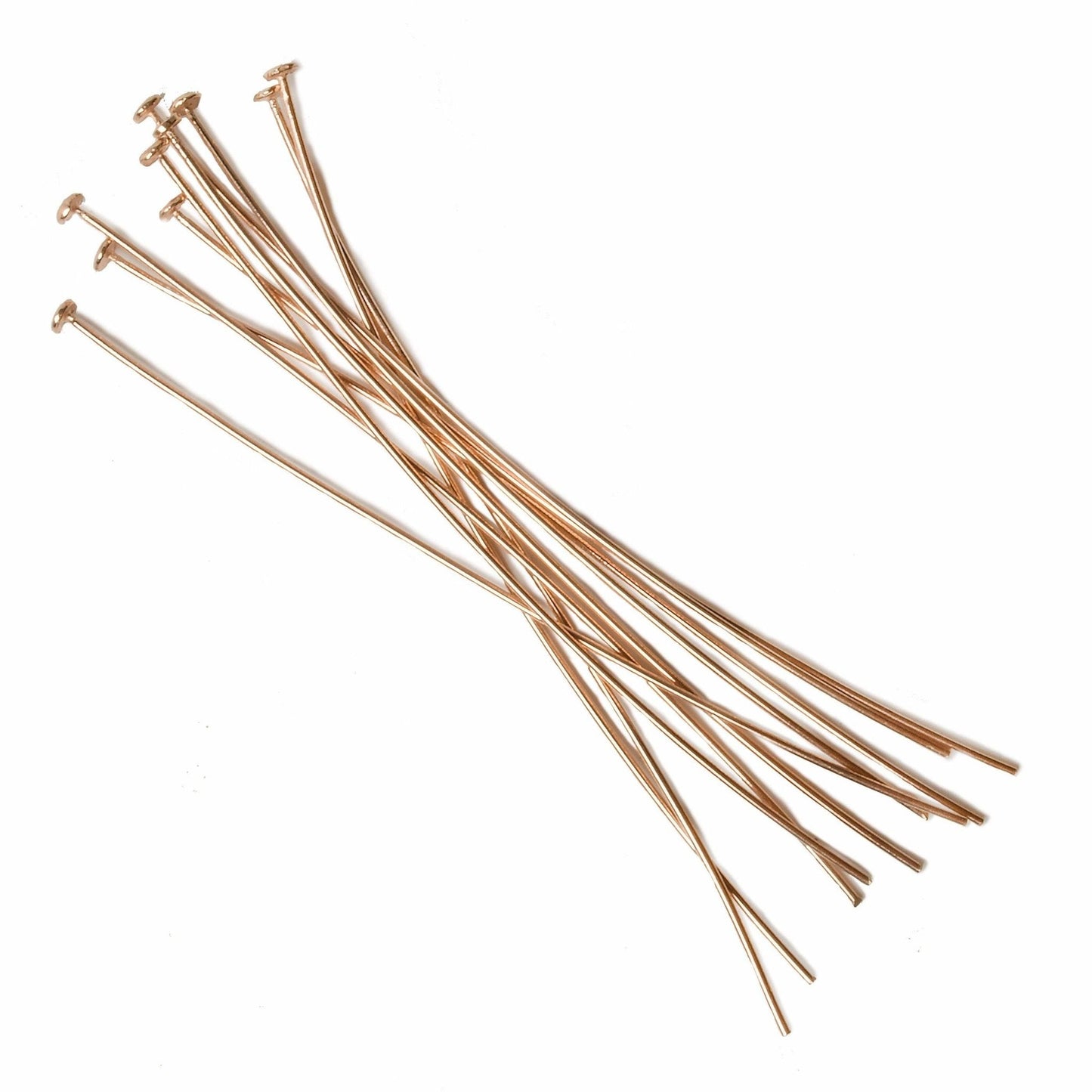 3" length Rose Gold Disc Headpin 22 Gauge Wire 10 pieces per Bag
