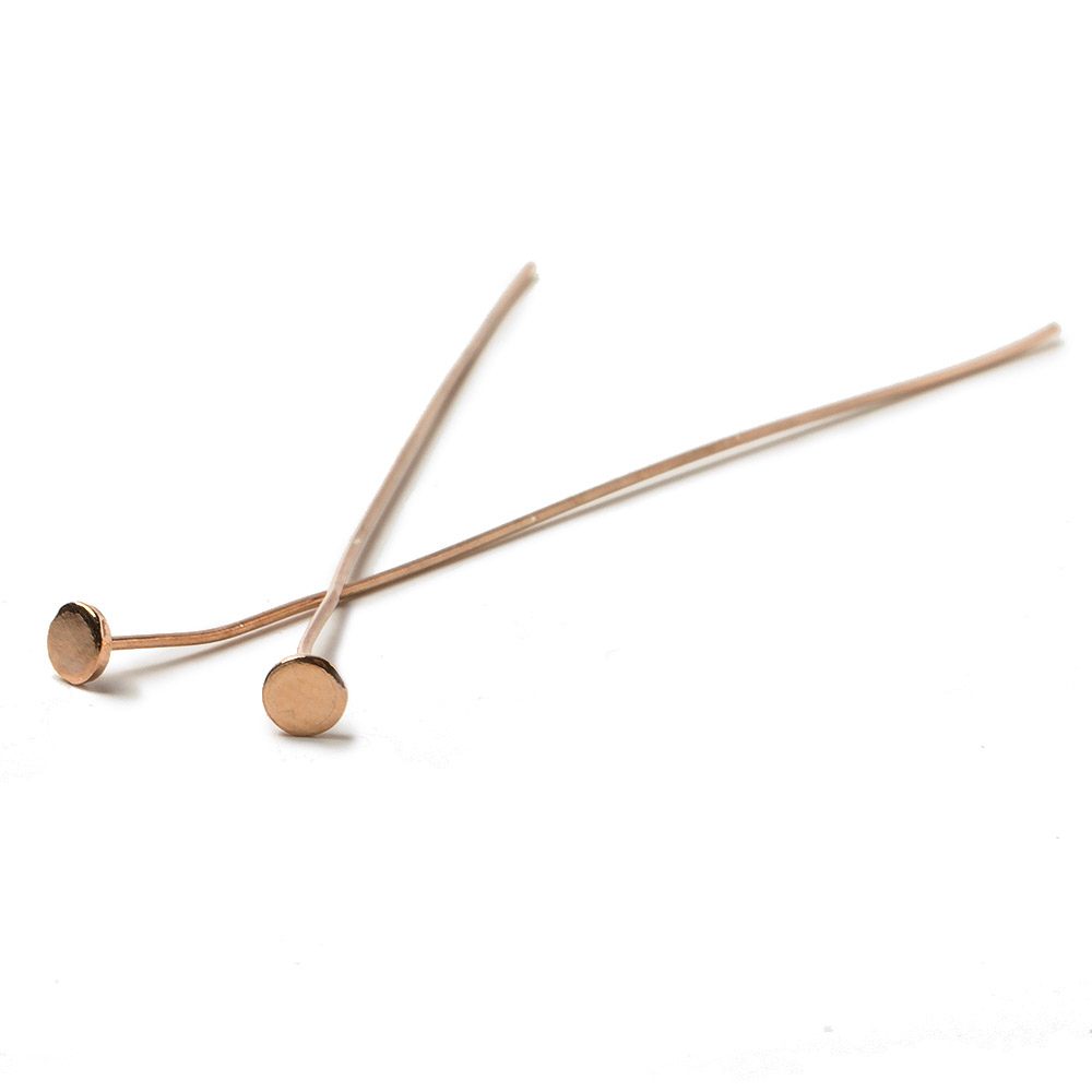 3" length Rose Gold Disc Headpin 24 Gauge Wire 10 pieces per Bag
