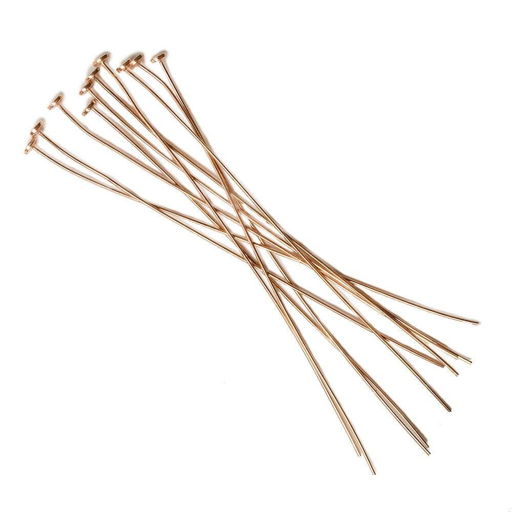 3" length Rose Gold Disc Headpin 24 Gauge Wire 10 pieces per Bag