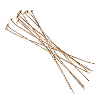 3" length Rose Gold Disc Headpin 24 Gauge Wire 10 pieces per Bag