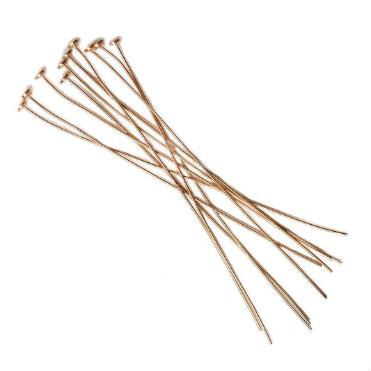 3" length Rose Gold Disc Headpin 24 Gauge Wire 10 pieces per Bag