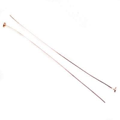 3" length Rose Gold Disc Headpin 26 Gauge Wire 10 pieces per Bag