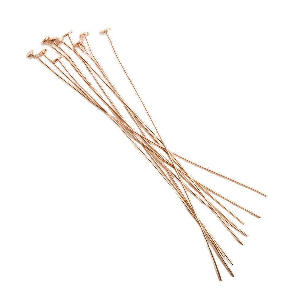3" length Rose Gold Disc Headpin 26 Gauge Wire 10 pieces per Bag