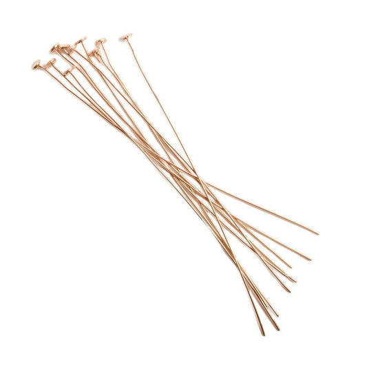 3" length Rose Gold Disc Headpin 26 Gauge Wire 10 pieces per Bag