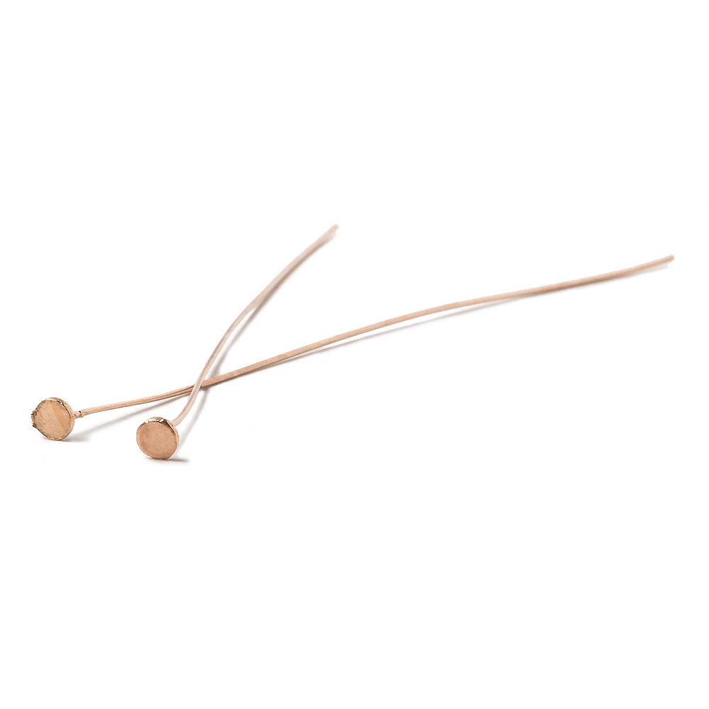 3" length Rose Gold Disc Headpin 26 Gauge Wire 10 pieces per Bag