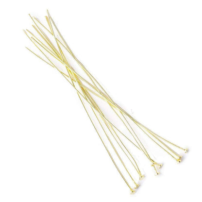 3" length Vermeil Disc Headpin, 24 Gauge Wire, 10 pieces per Bag