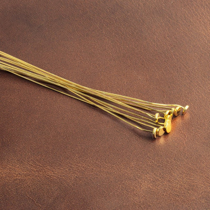 3" length Vermeil Disc Headpin, 26 Gauge Wire, 10 pieces per Bag