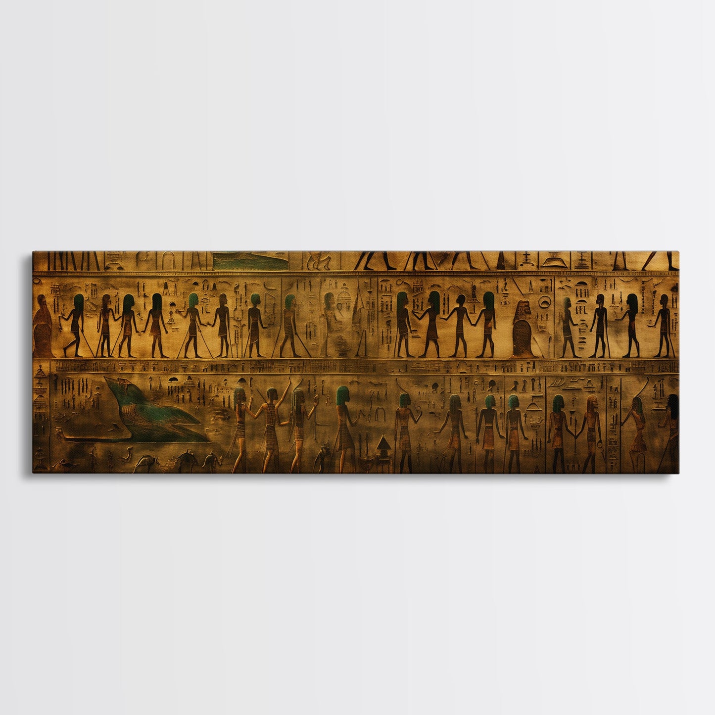 Egyptian Hieroglyphs, Framed Canvas Print, Unique Wall Art, Egyptian Inspired Wall Decor