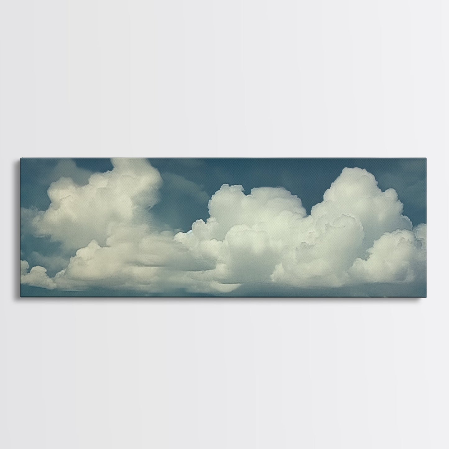 Large Format Clouds Wall Art - Panoramic Print - Framed Canvas Print - Panoramic Framed Canvas Cloudy Art Print - Clouds On A Blue Sky