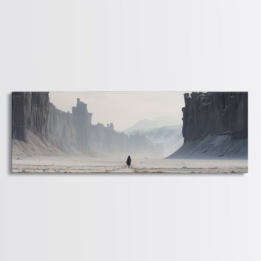 The Wanderer - Framed Canvas Print - Scifi Wall Art - Game Room Decor - Gamer Gift - Mancave Wall Art